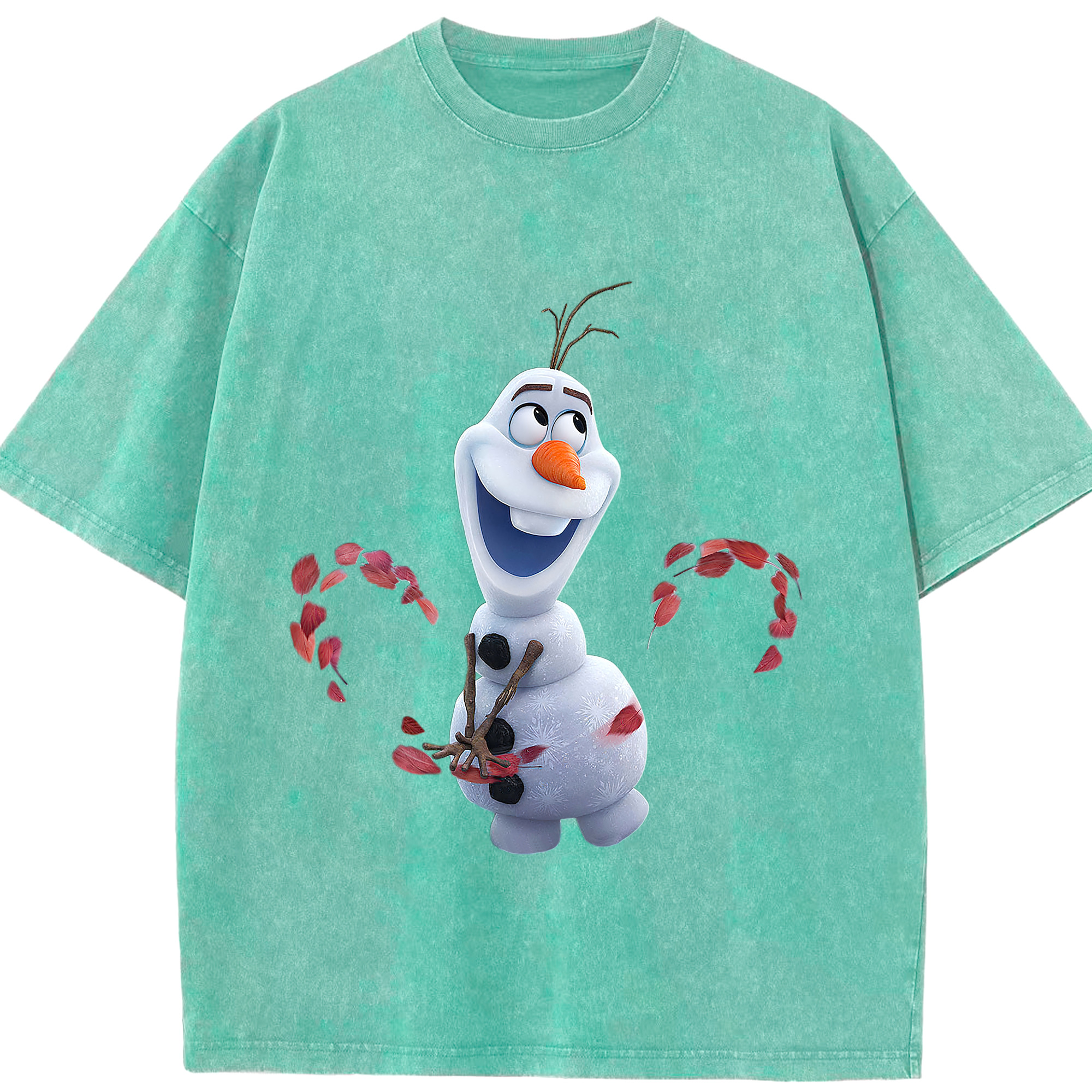 （画像用） アナと雪の女王 アンナ エルサ Frozen Anna Elsa 綿100% ヴィンテージ風 半袖Tシャツ（フロントプリント）